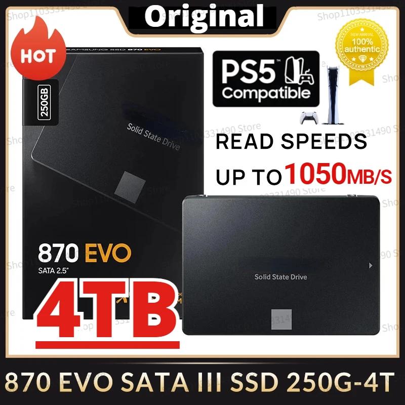 2024  870 EVO SSD  ָ Ʈ ũ, HDD ϵ ̺, Ʈ ǻ PS5 , 4TB, 2TB, 512GB, 1TB, 8TB, SATA 3, 2.5 ġ